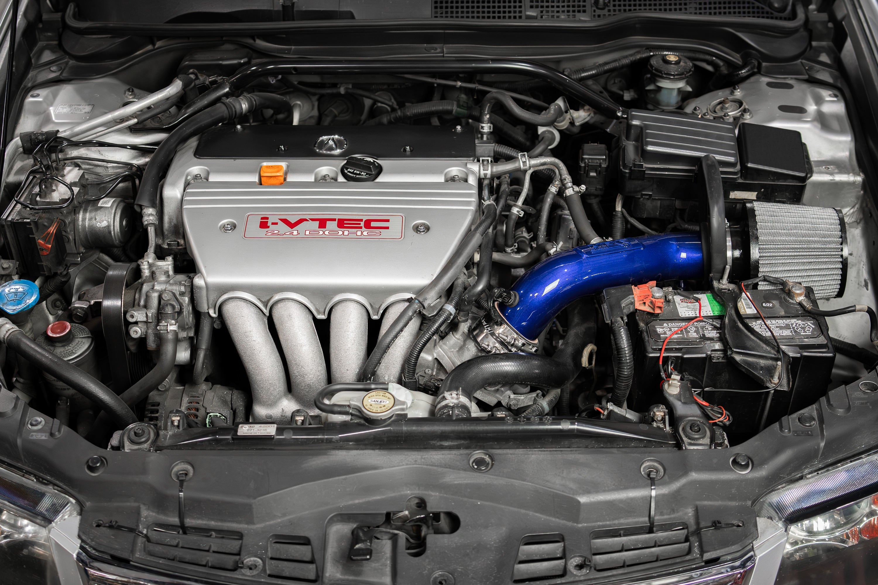 HPS Performance Air Intake Kit with Heat Shield (Blue) - Acura TSX / Honda Accord without MAF Sensor - (2004-2008 / 2003-2006)