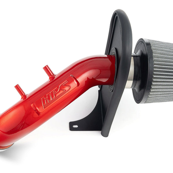 HPS Performance Air Intake Kit with Heat Shield Red 827-737R