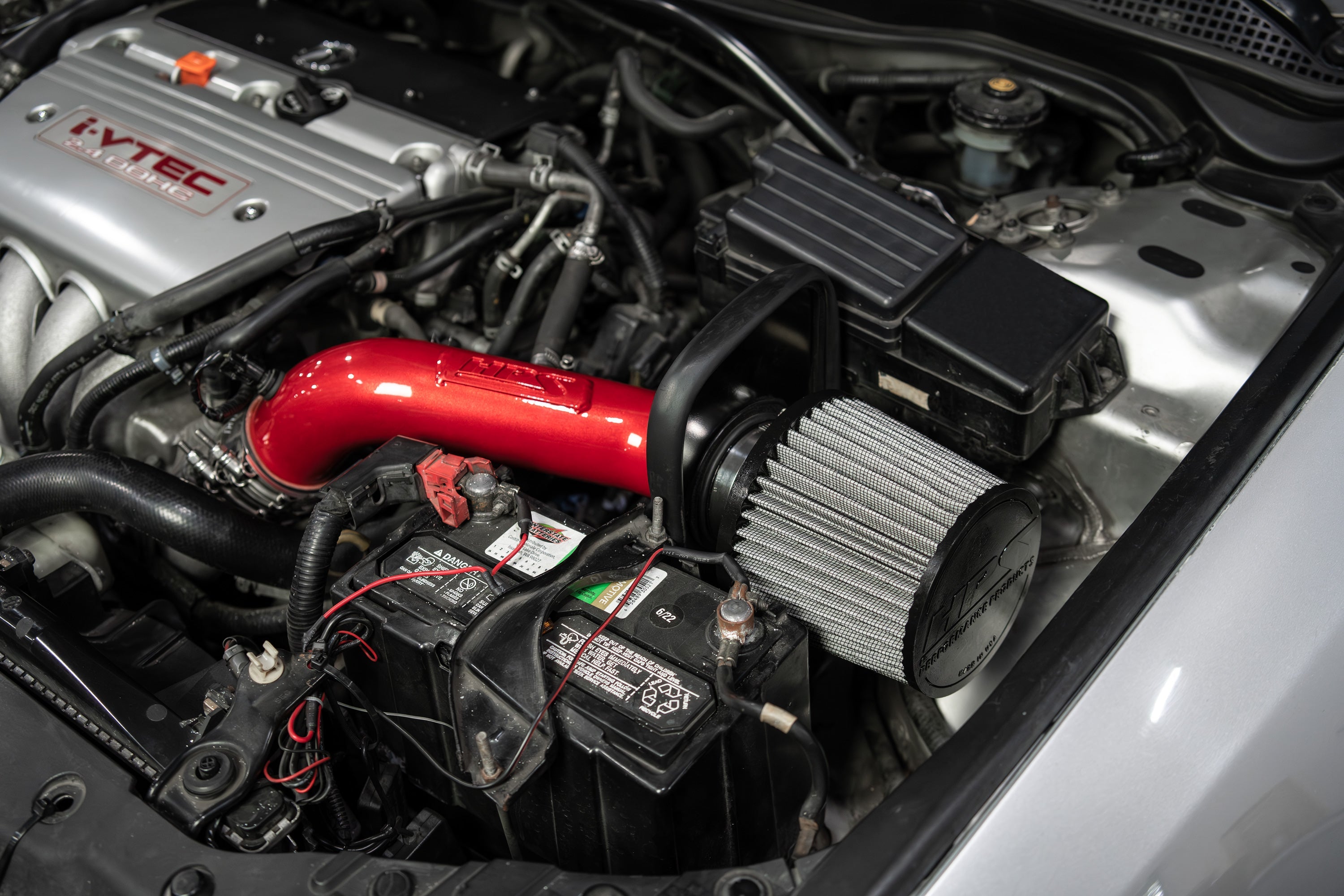 HPS Performance Air Intake Kit with Heat Shield (Red) - Acura TSX / Honda Accord without MAF Sensor - (2004-2008 / 2003-2006)