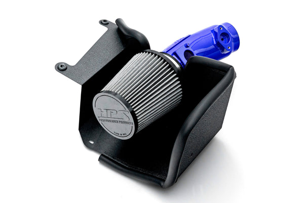 HPS Performance Air Intake Kit with Heat Shield, Blue, 827-741BL