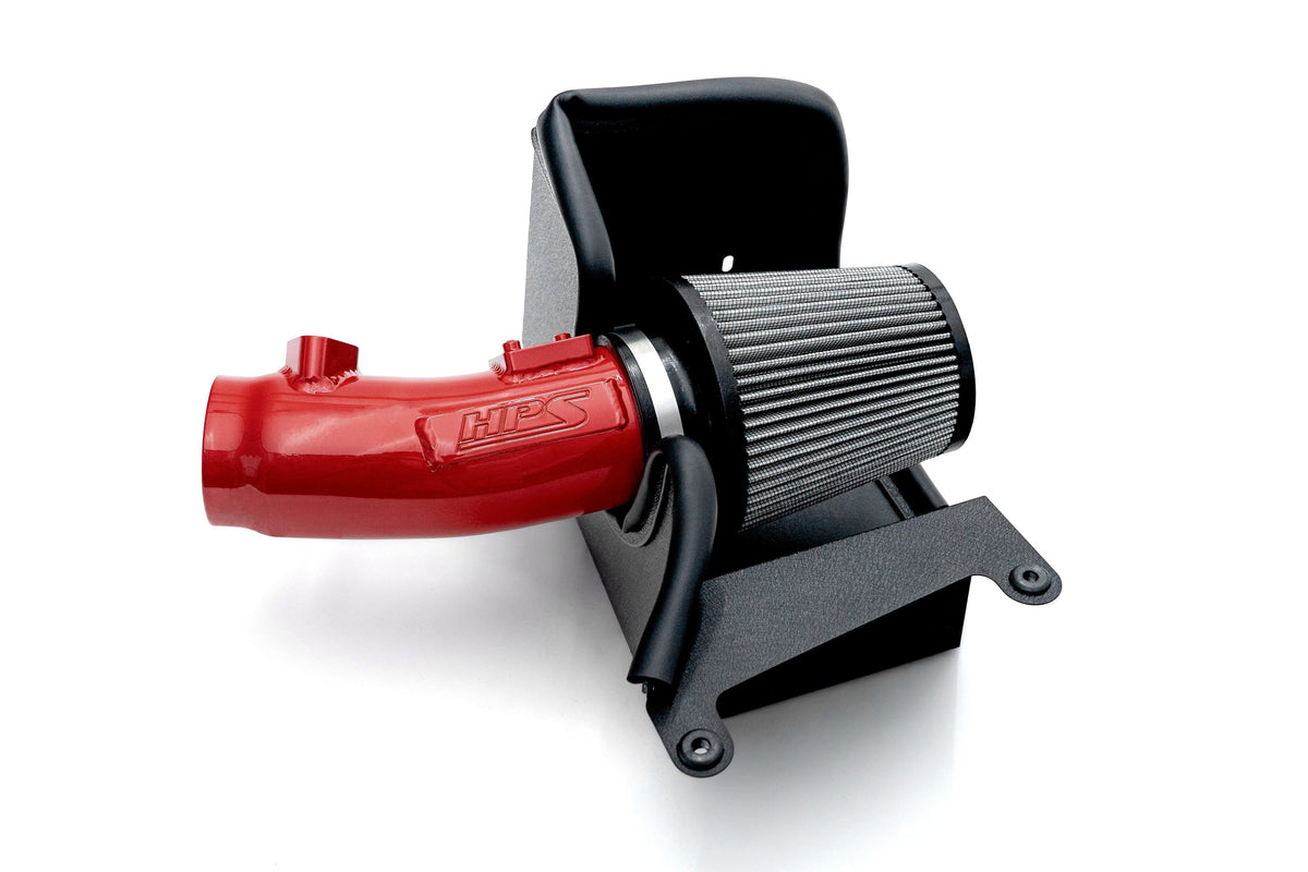 HPS Performance Air Intake Kit with Heat Shield Red 827-741R