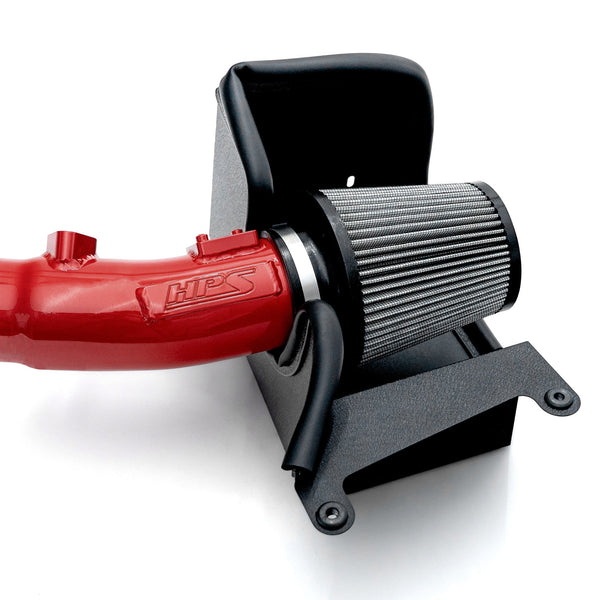 HPS Performance Air Intake Kit with Heat Shield Red 827-741R