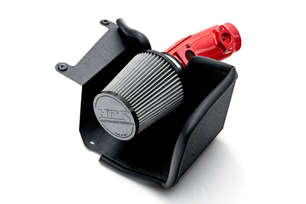 HPS Performance Air Intake Kit with Heat Shield, Red, 827-741R