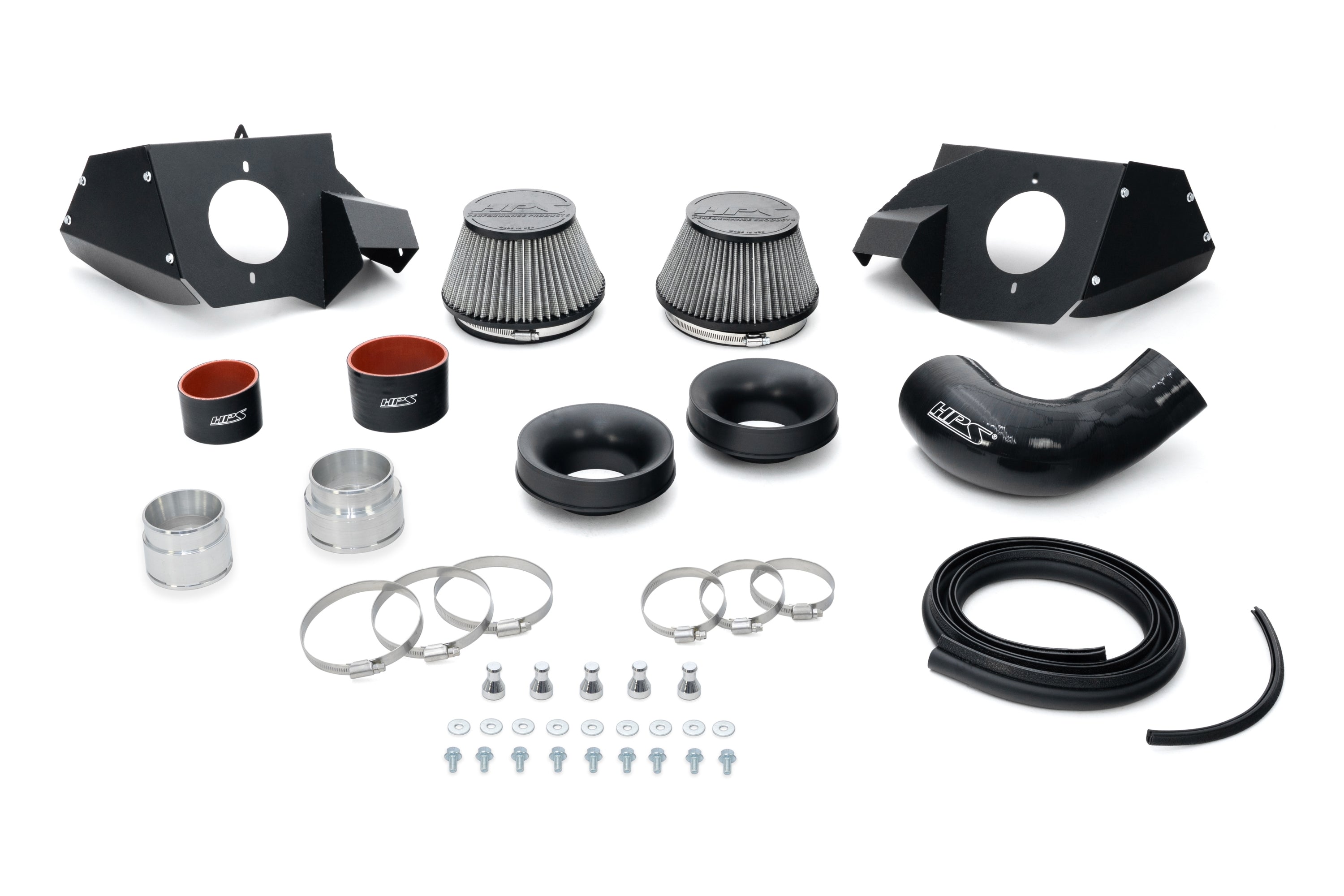 HPS Performance Air Intake Kit with Heat Shield, Black, 827-772WB