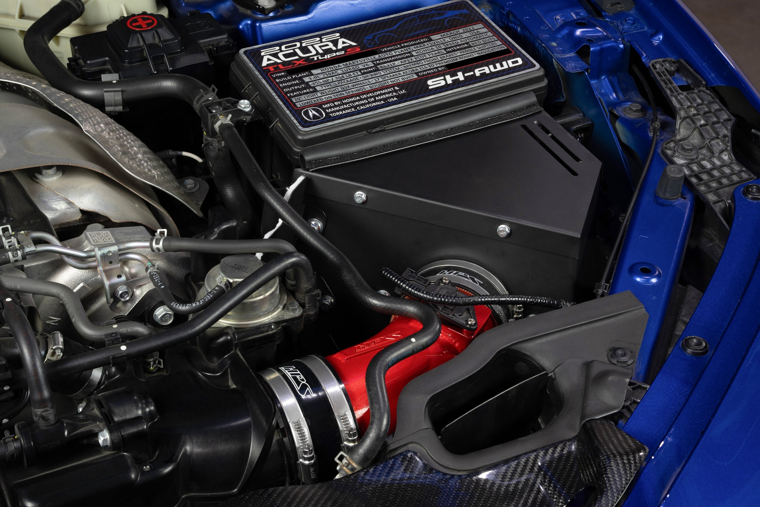 HPS Performance Air Intake Kit with Heat Shield, Red, 827-783R