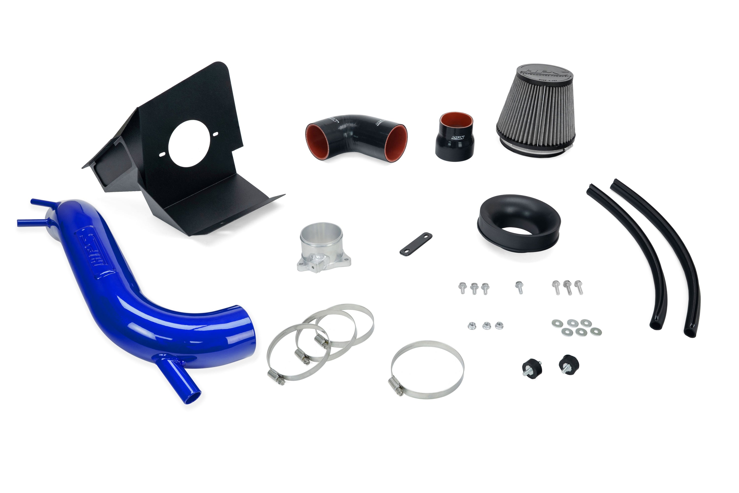 HPS Performance Blue Air Intake Kit with Heat shield and Turbo Inlet, 827-797BL