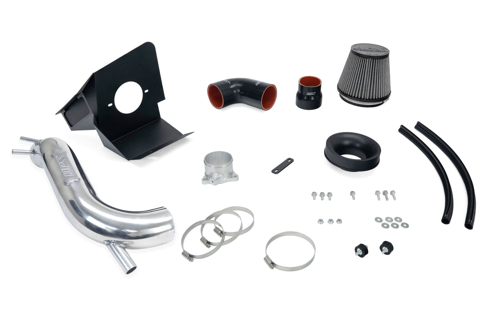 HPS Performance Polished Air Intake Kit with Heat shield and Turbo Inlet, 827-797P