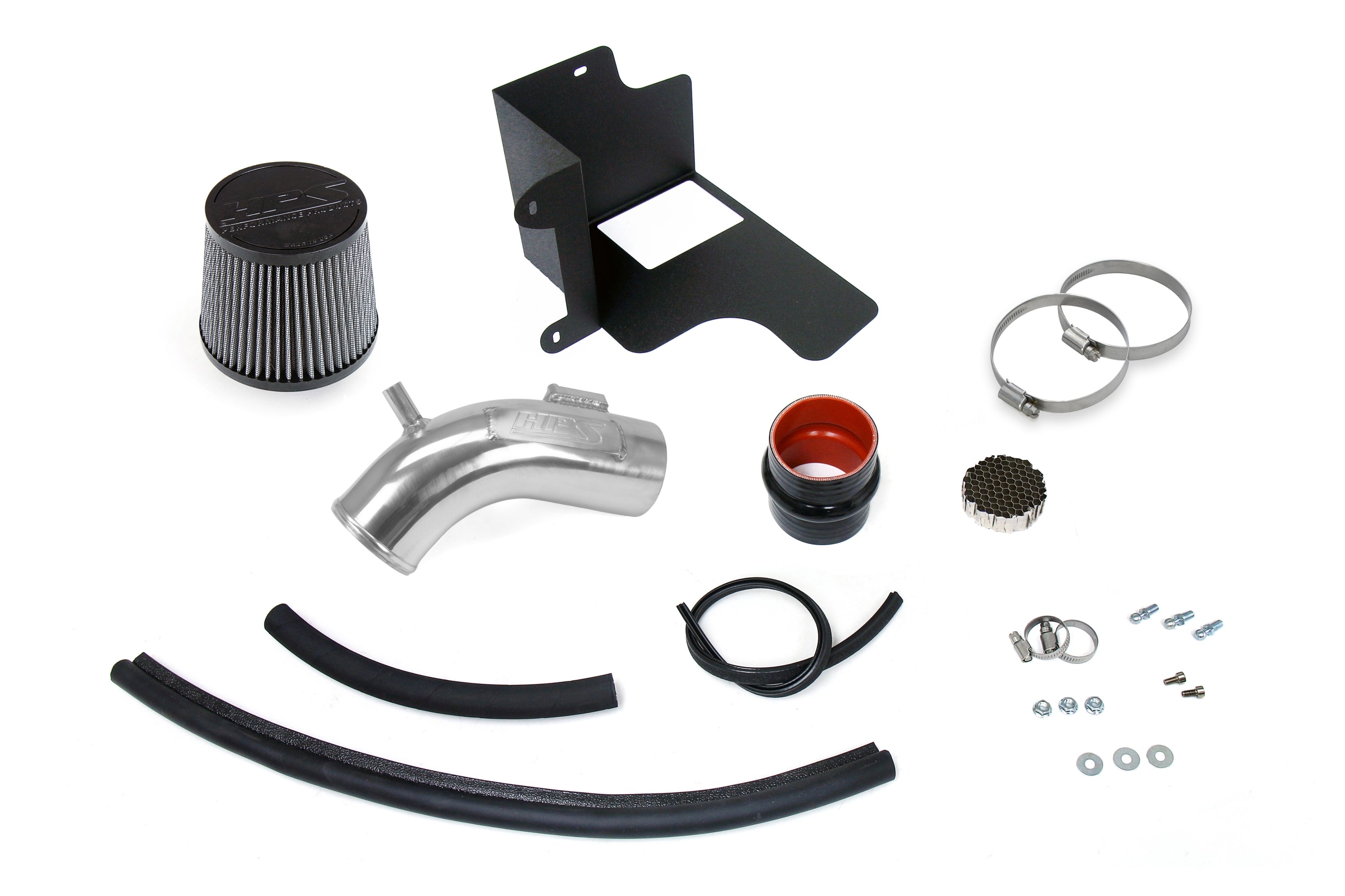 HPS Performance Air Intake Kit with Heat shield, Polished, 827-798P