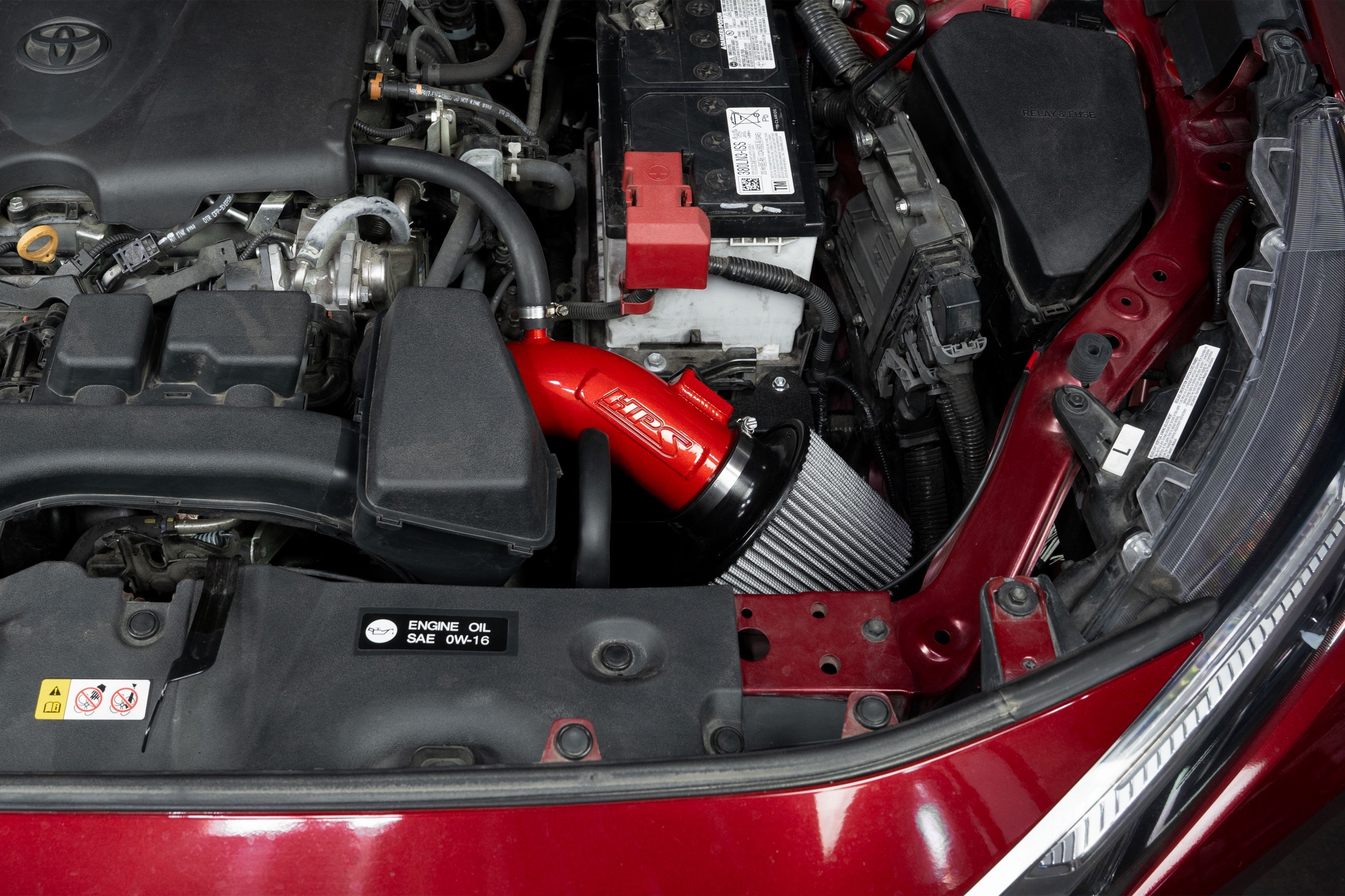 HPS Performance Air Intake Kit with Heat shield, Red, 827-798R