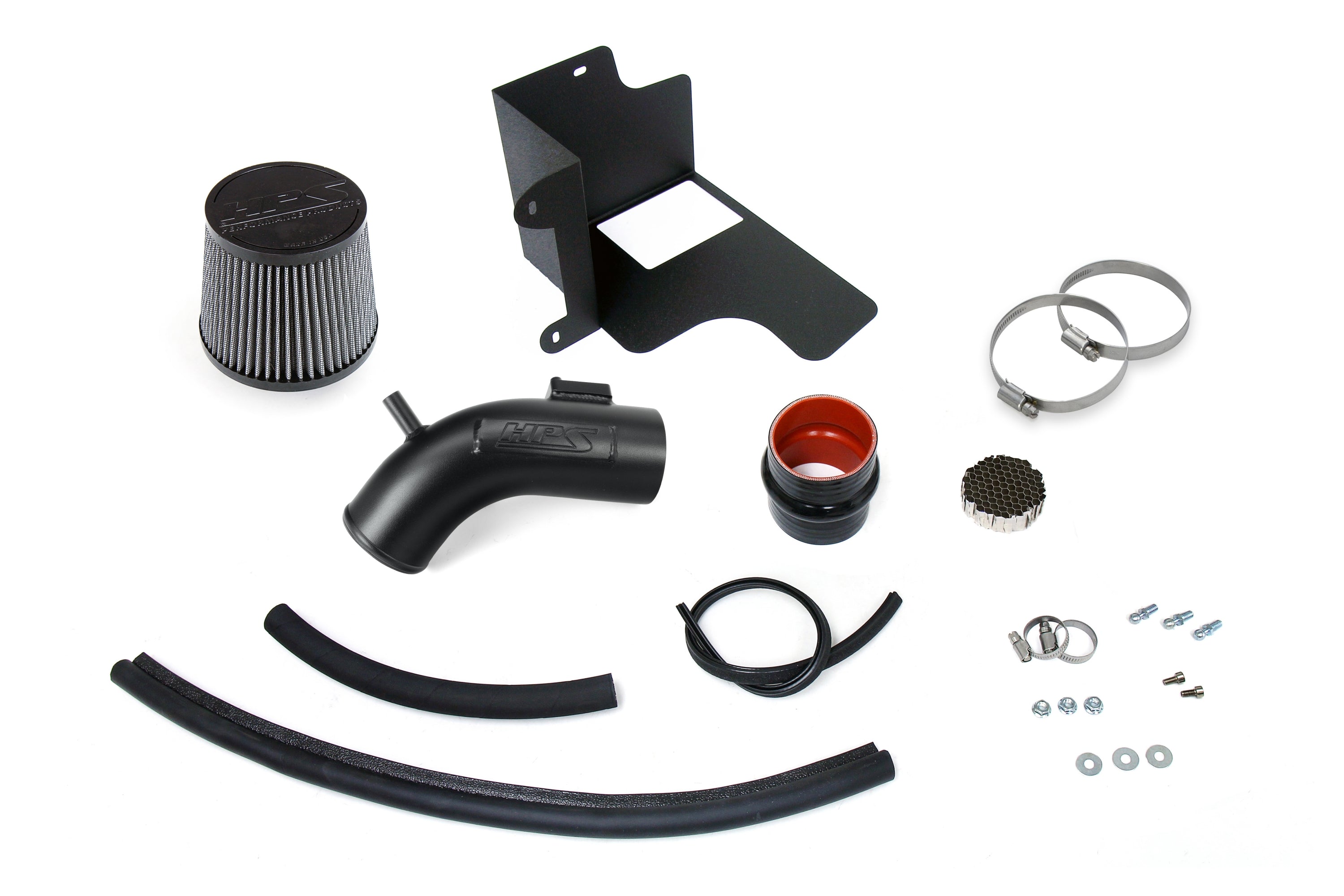 HPS Performance Air Intake Kit with Heat shield, Black, 827-798WB