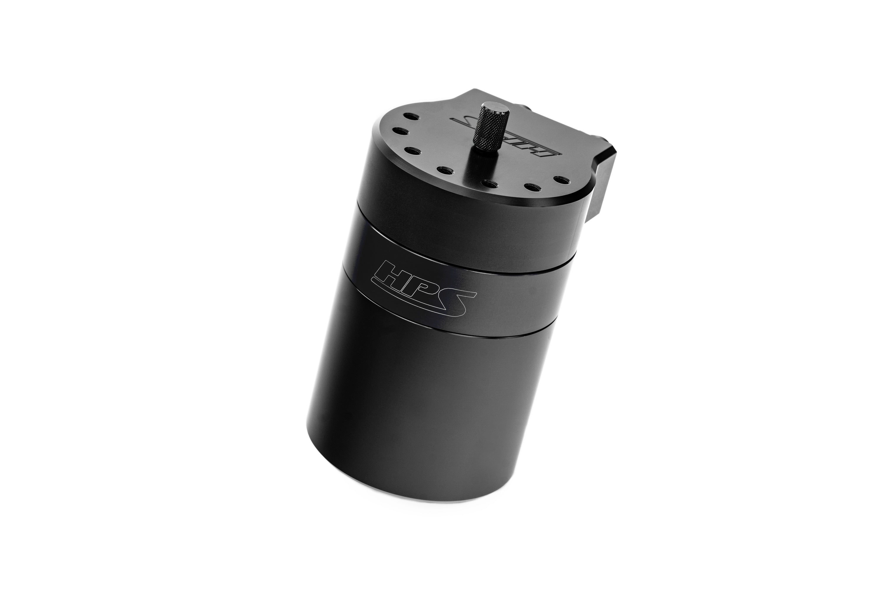 HPS Performance Billet Aluminum Oil Catch Can Kit, Black, 860-002WB