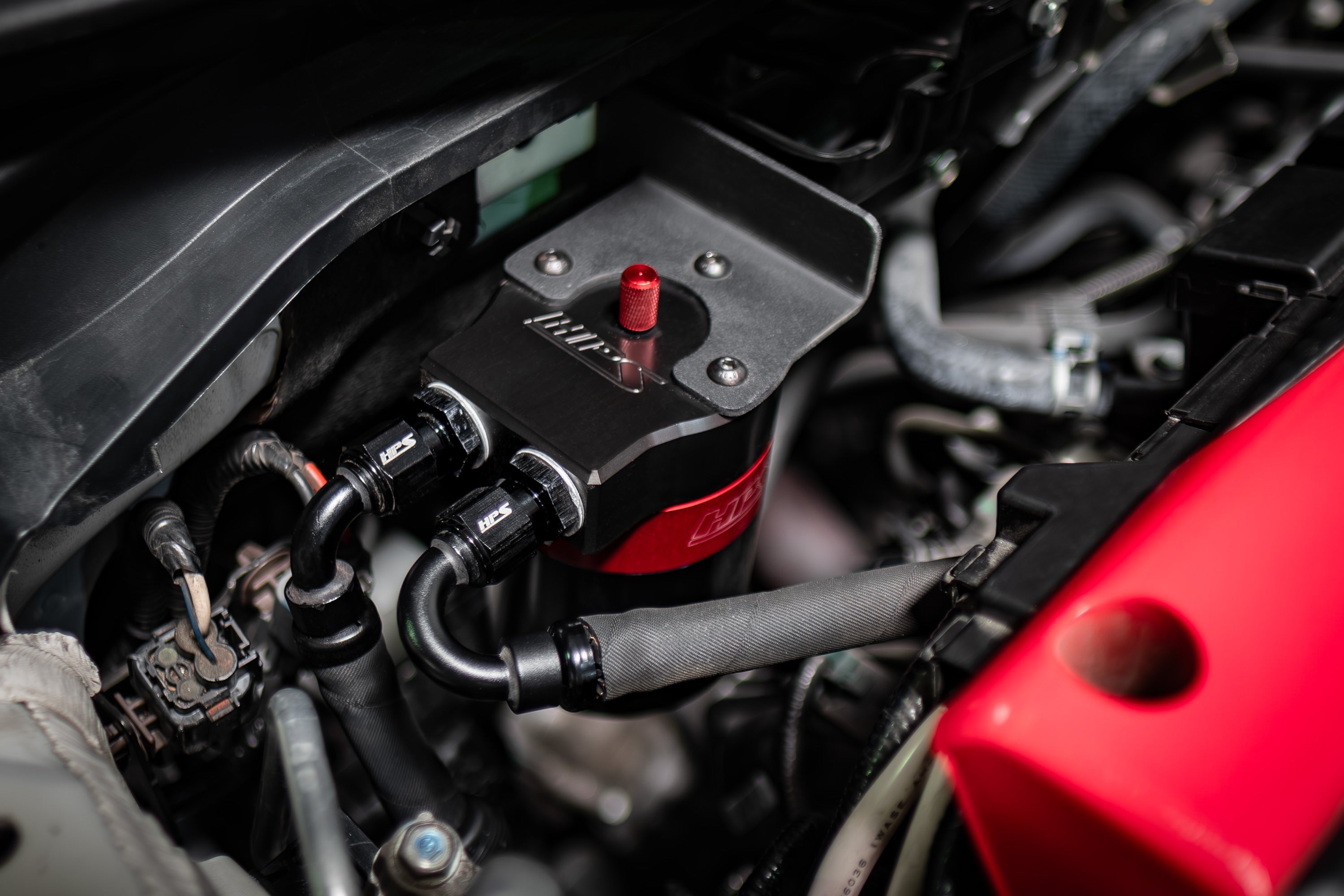 HPS Performance Billet Aluminum Oil Catch Can Kit - Honda Civic Type R / Honda Civic Type R / Acura Integra Type S - (2017-2021 / 2023-2024 / 2024)