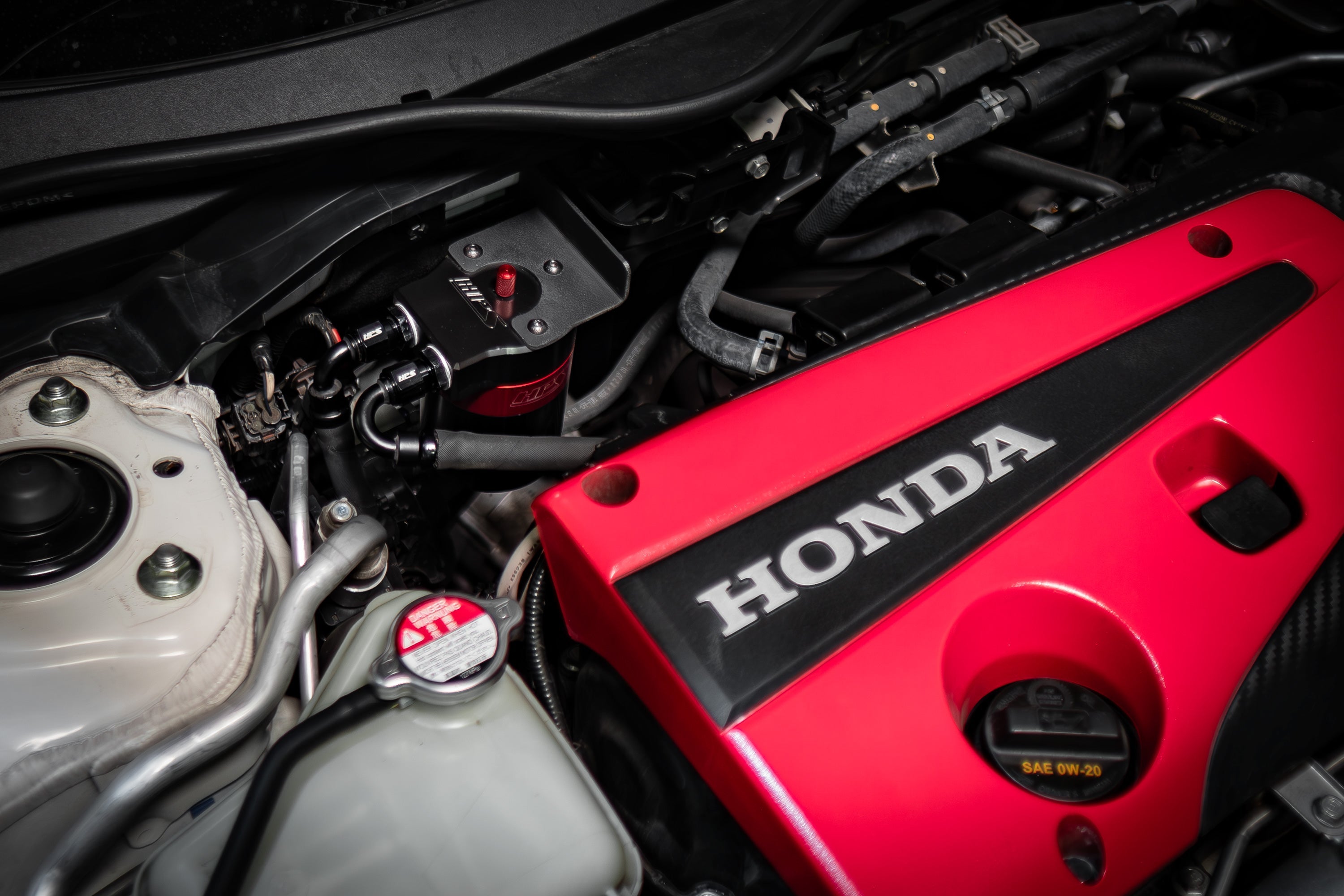 HPS Performance Billet Aluminum Oil Catch Can Kit - Honda Civic Type R / Honda Civic Type R / Acura Integra Type S - (2017-2021 / 2023-2024 / 2024)