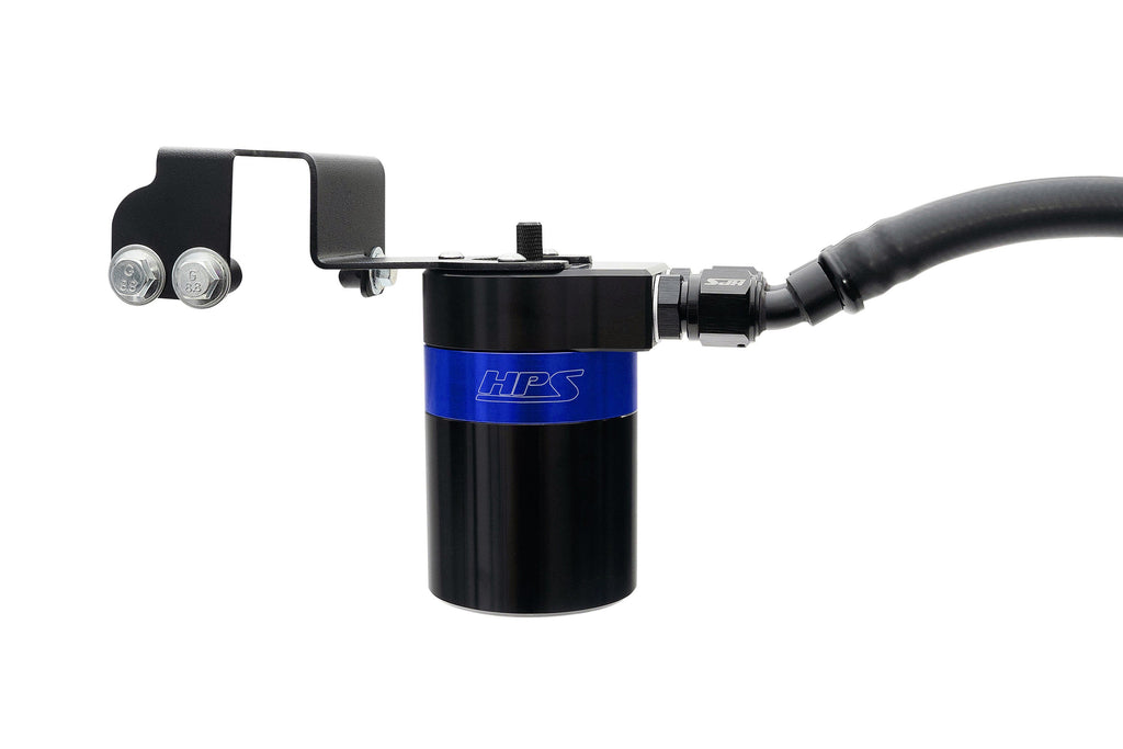 HPS Performance Billet Aluminum Oil Catch Can Kit, Blue, 860-003BL