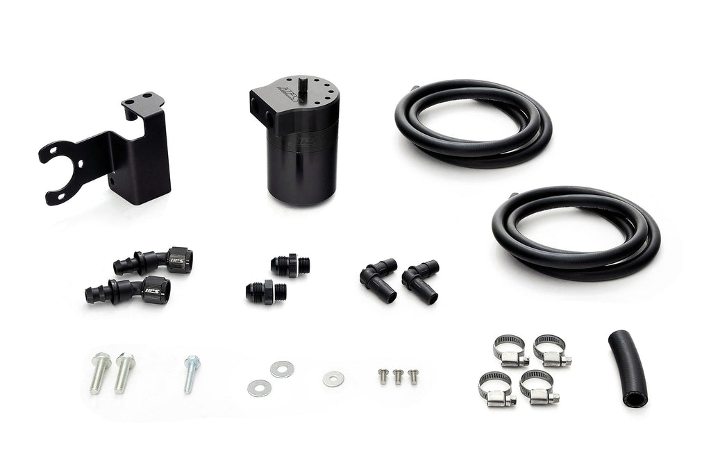 HPS Performance Billet Aluminum Oil Catch Can Kit, Black, 860-003WB