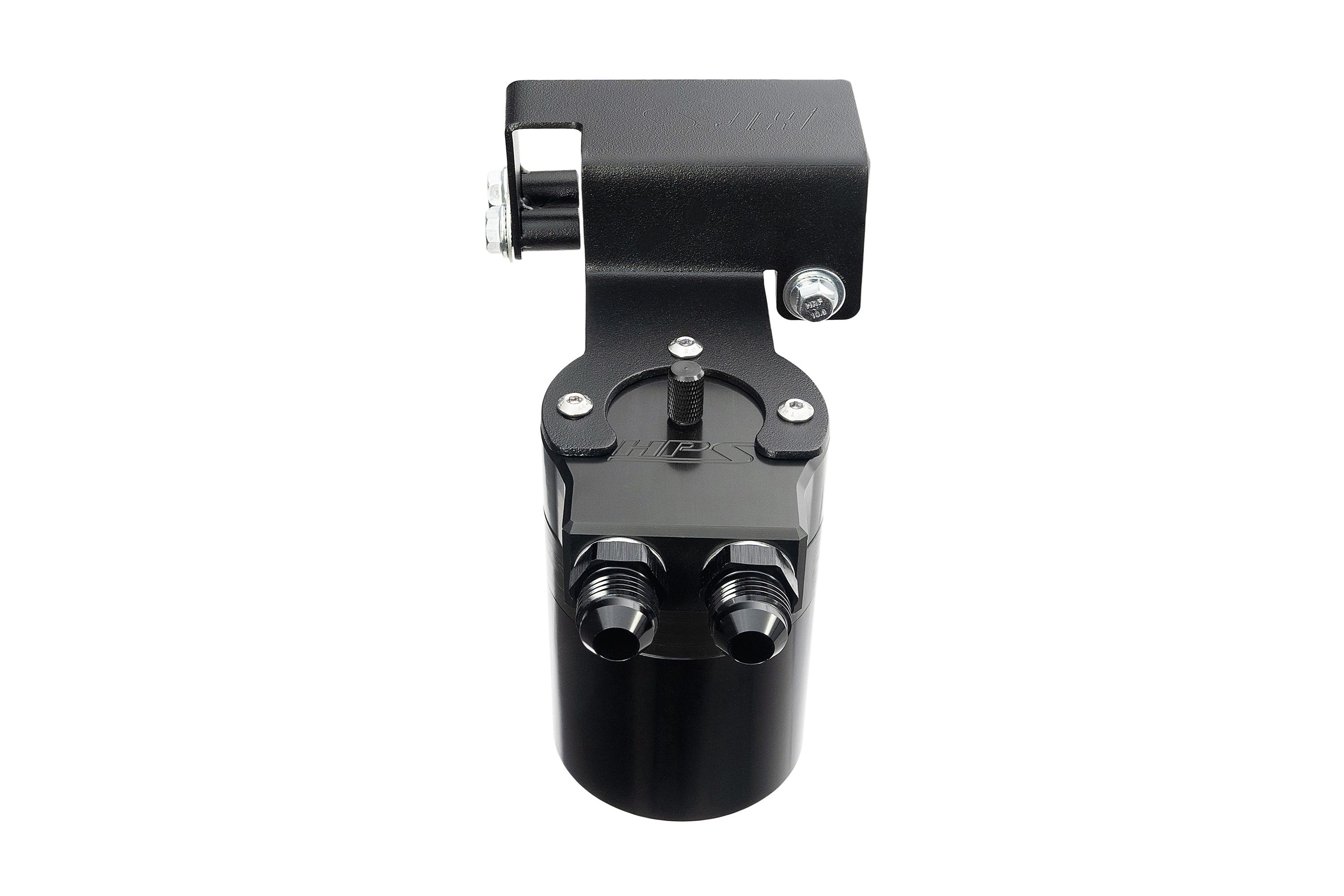 HPS Performance Billet Aluminum Oil Catch Can Kit, Black, 860-003WB