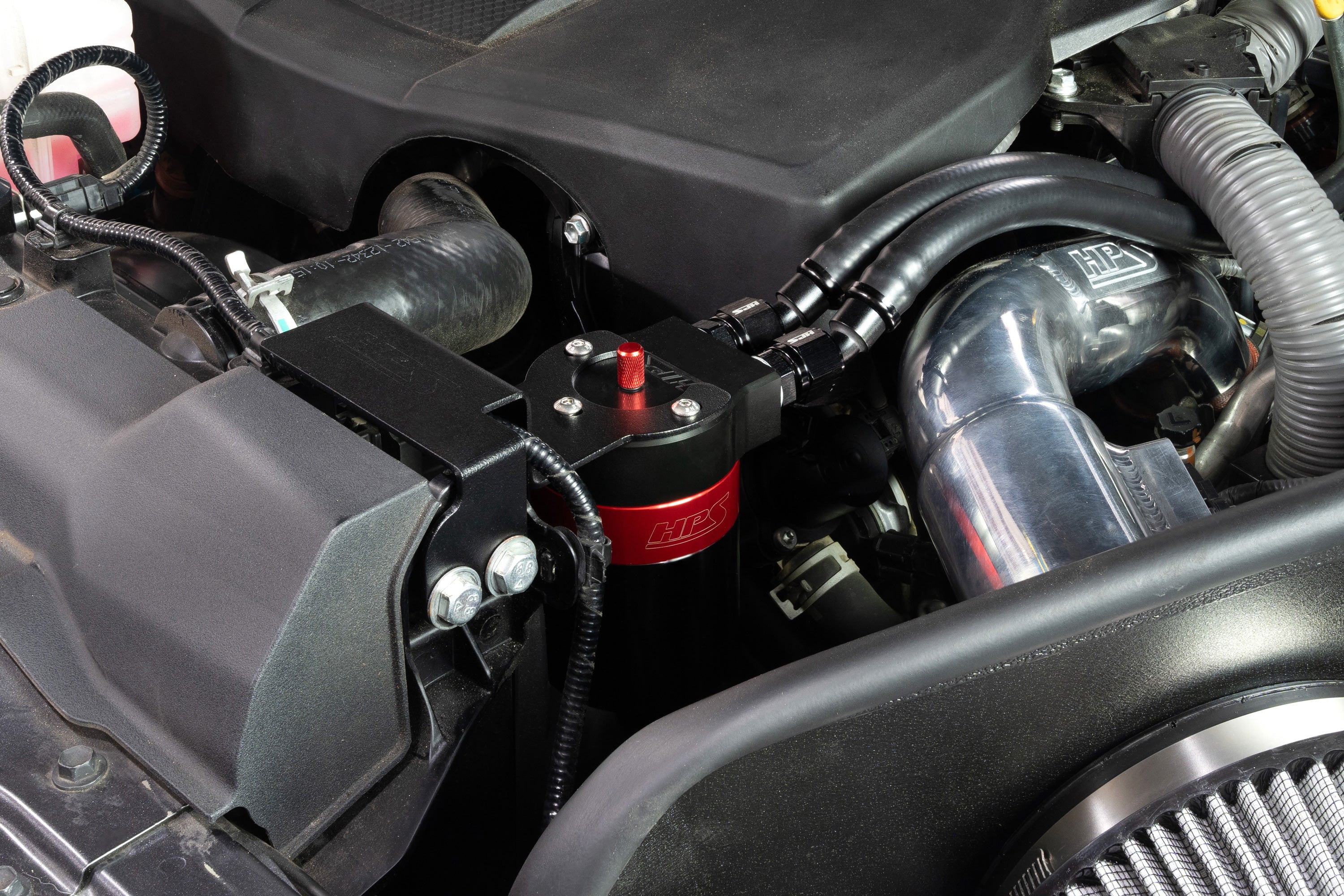HPS Performance Billet Aluminum Oil Catch Can Kit - Toyota Sequoia / Toyota Tundra - (2023-2024 / 2022-2024)