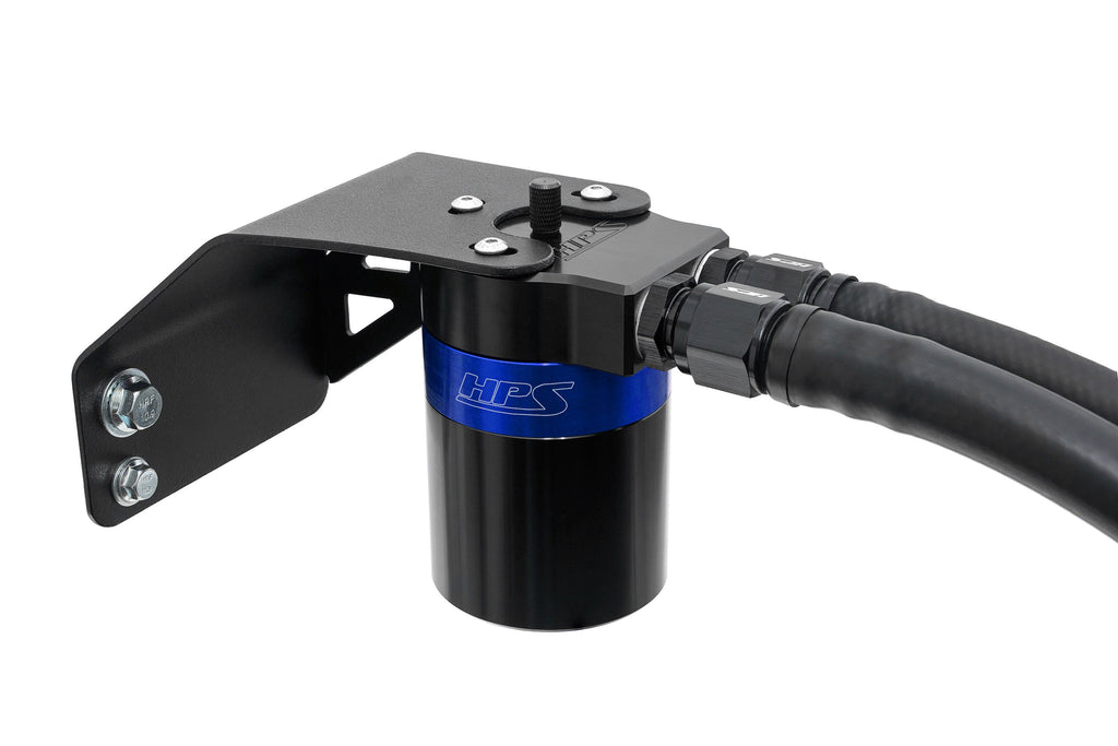 HPS Performance Billet Aluminum Oil Catch Can Kit, Blue, 860-004BL