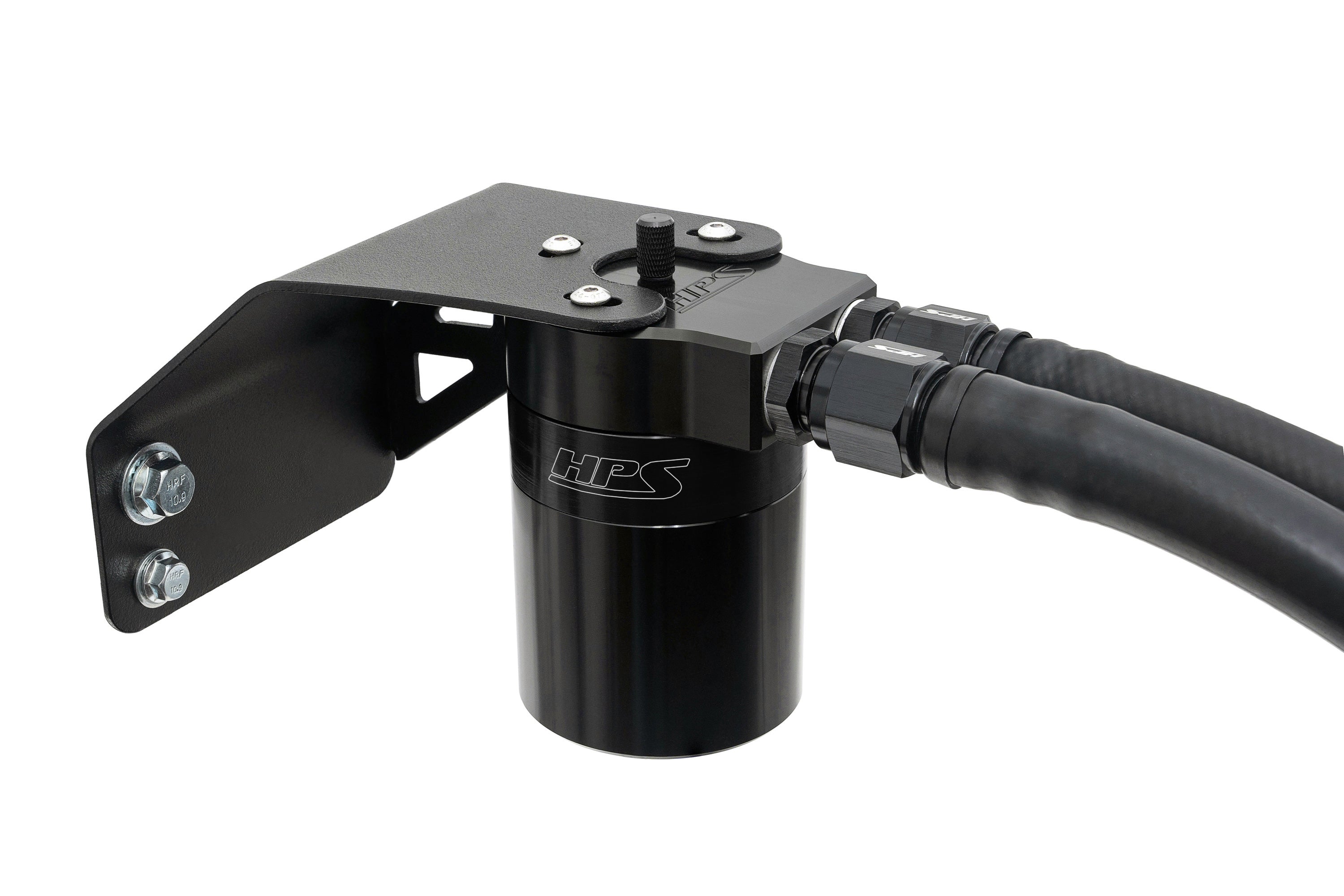 HPS Performance Billet Aluminum Oil Catch Can Kit, Black, 860-004WB
