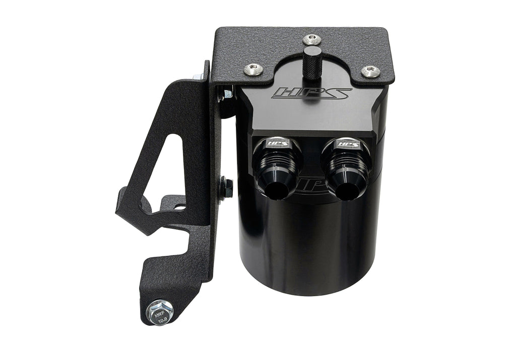 HPS Performance Billet Aluminum Oil Catch Can Kit, Black, 860-005WB