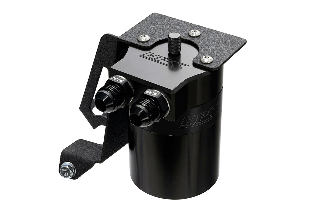 HPS Performance Billet Aluminum Oil Catch Can Kit, Black, 860-005WB
