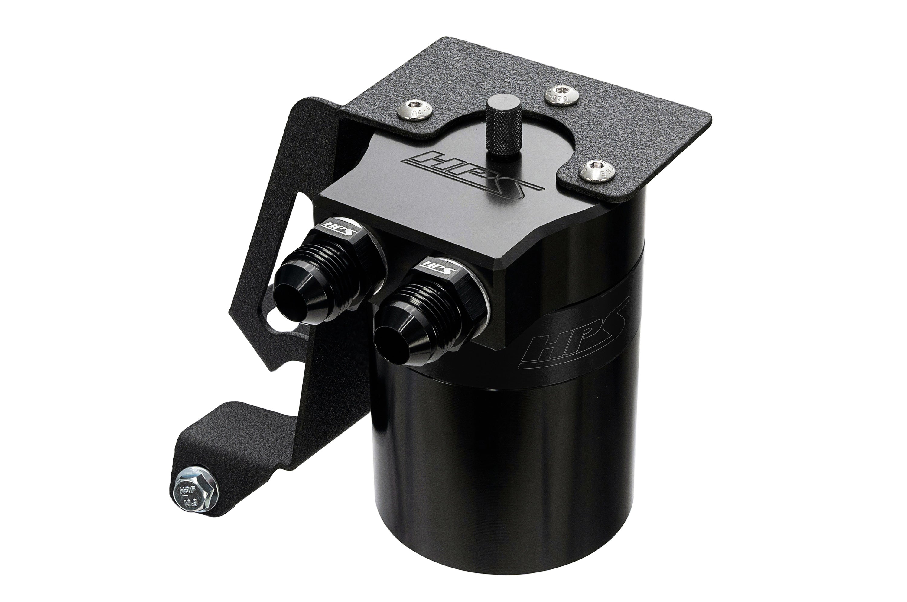 HPS Performance Billet Aluminum Oil Catch Can Kit, Black, 860-005WB
