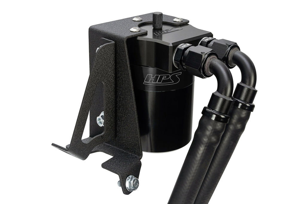 HPS Performance Billet Aluminum Oil Catch Can Kit, Black, 860-005WB