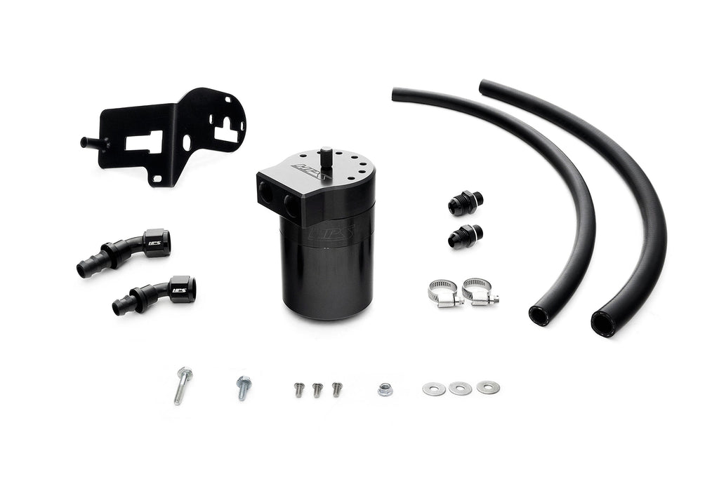 HPS Performance Billet Aluminum Oil Catch Can Kit, Black, 860-007WB