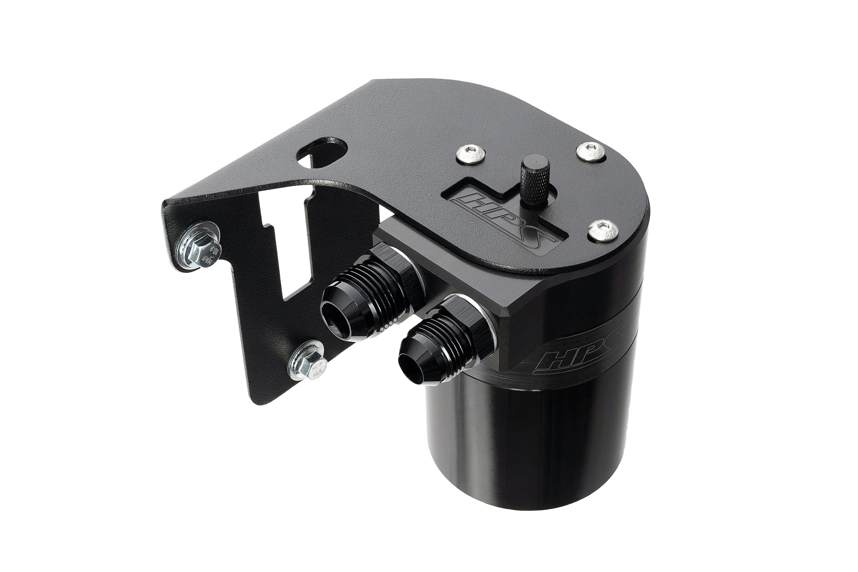 HPS Performance Billet Aluminum Oil Catch Can Kit, Black, 860-007WB