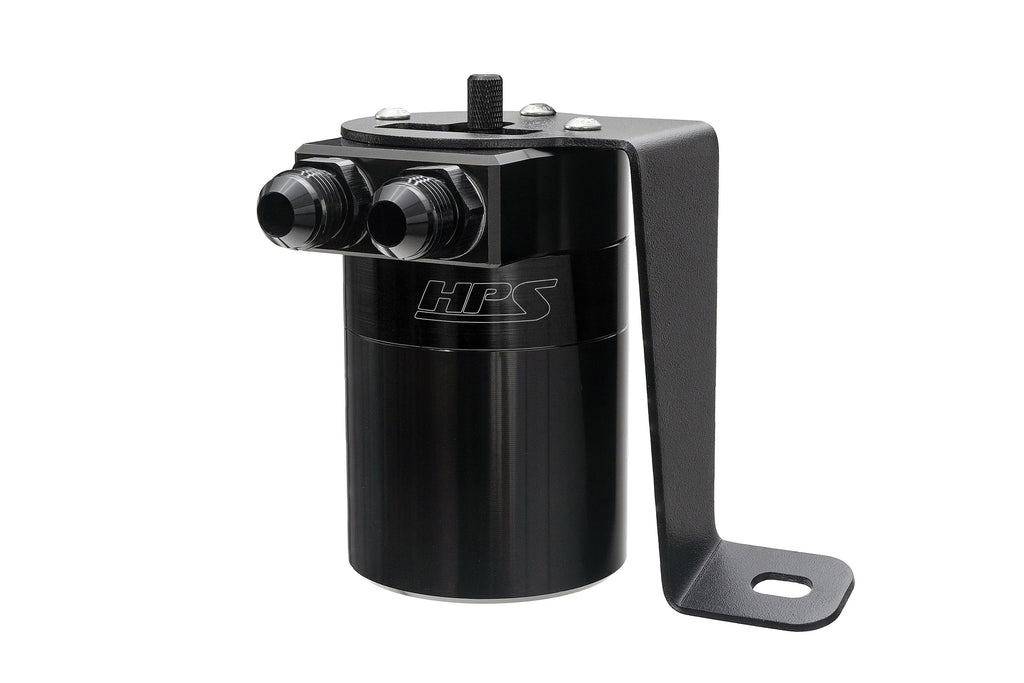 HPS Performance Billet Aluminum Oil Catch Can Kit Black 860-008WB