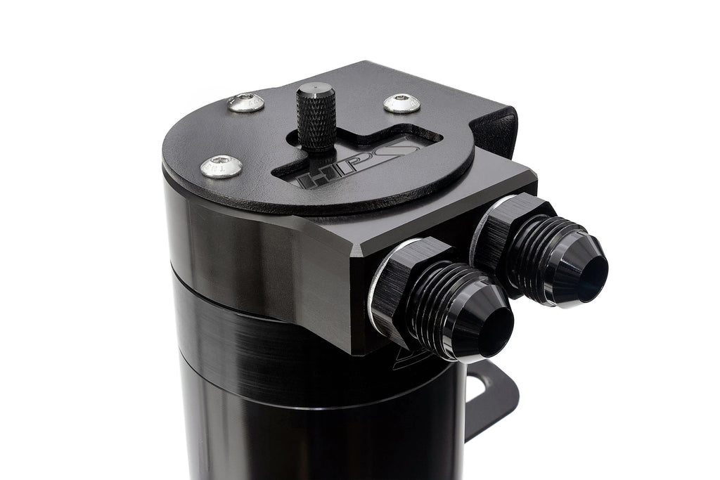 HPS Performance Billet Aluminum Oil Catch Can Kit, Black, 860-008WB