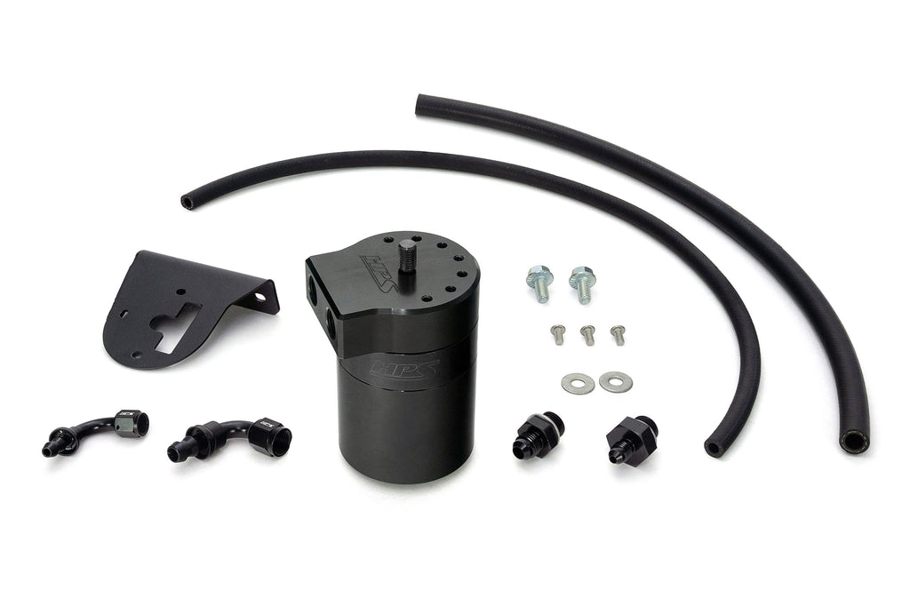 HPS Performance Billet Aluminum Oil Catch Can Kit, Black, 860-010WB