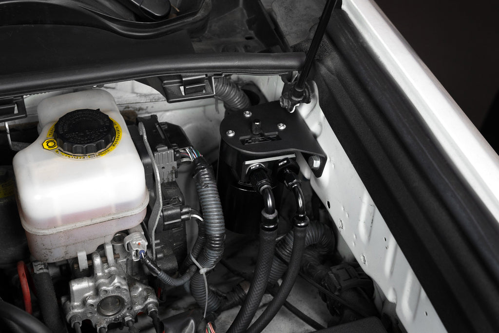 HPS Performance Billet Aluminum Oil Catch Can Kit, Black, 860-010WB