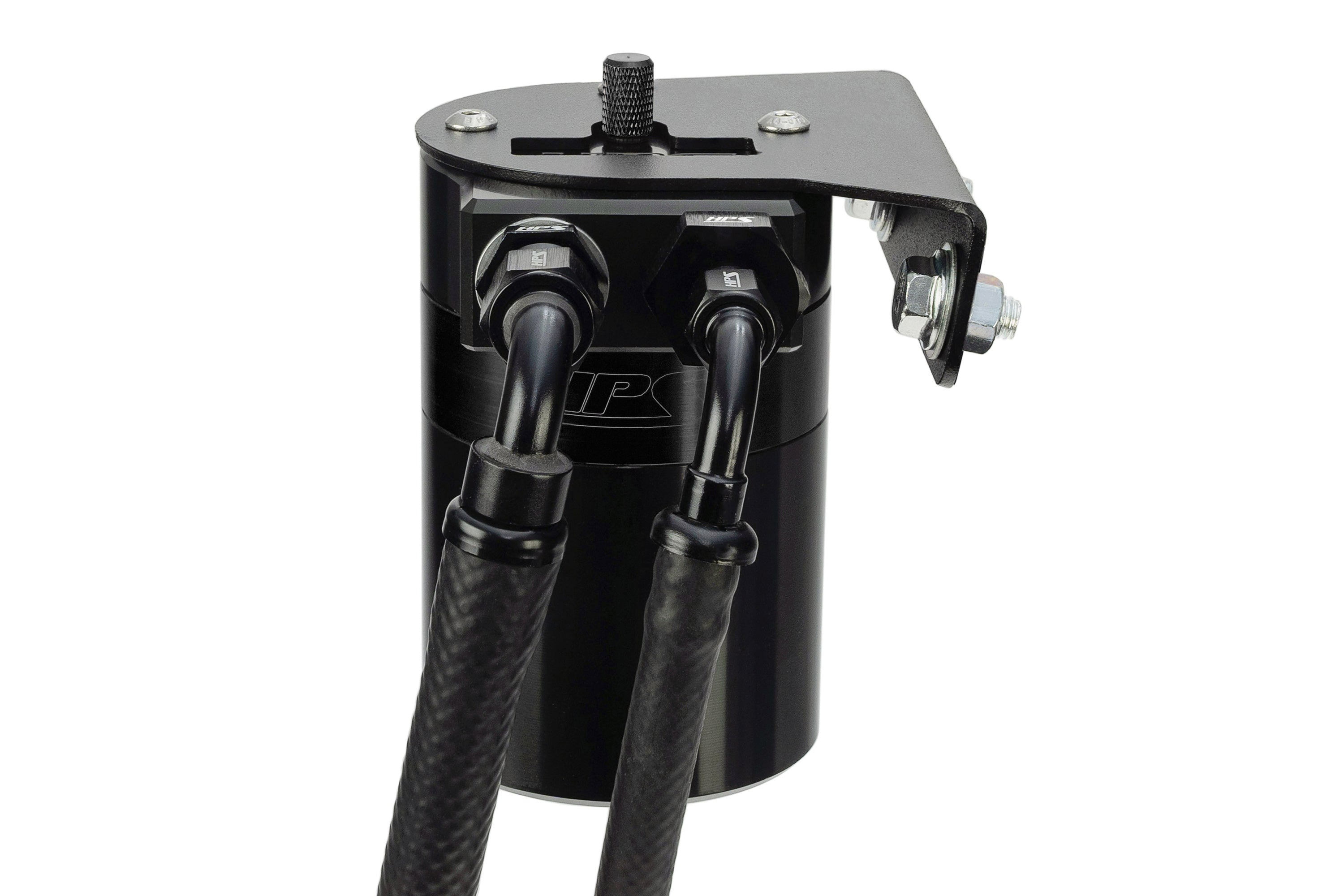 HPS Performance Billet Aluminum Oil Catch Can Kit, Black, 860-010WB