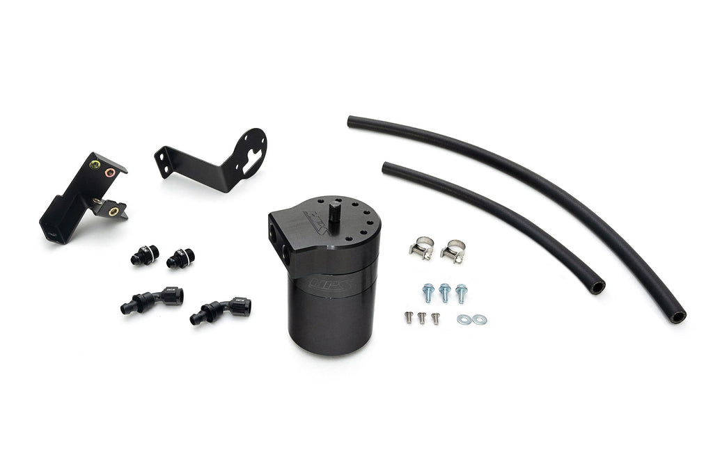 HPS Performance Billet Aluminum Oil Catch Can Kit, Black, 860-012WB