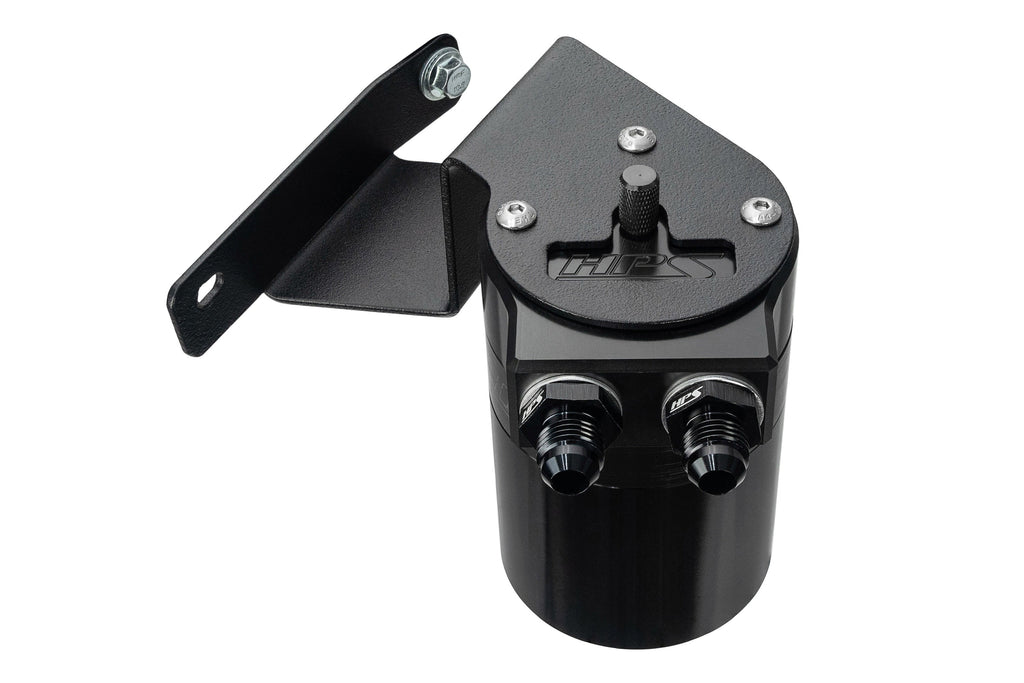 HPS Performance Billet Aluminum Oil Catch Can Kit, Black, 860-013WB