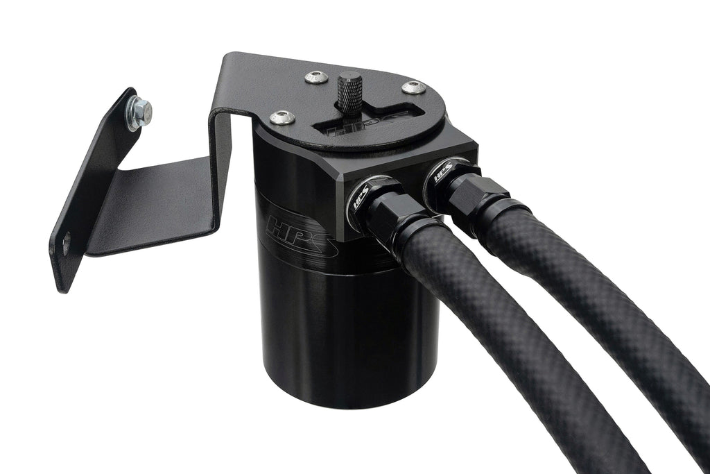 HPS Performance Billet Aluminum Oil Catch Can Kit Black 860-013WB
