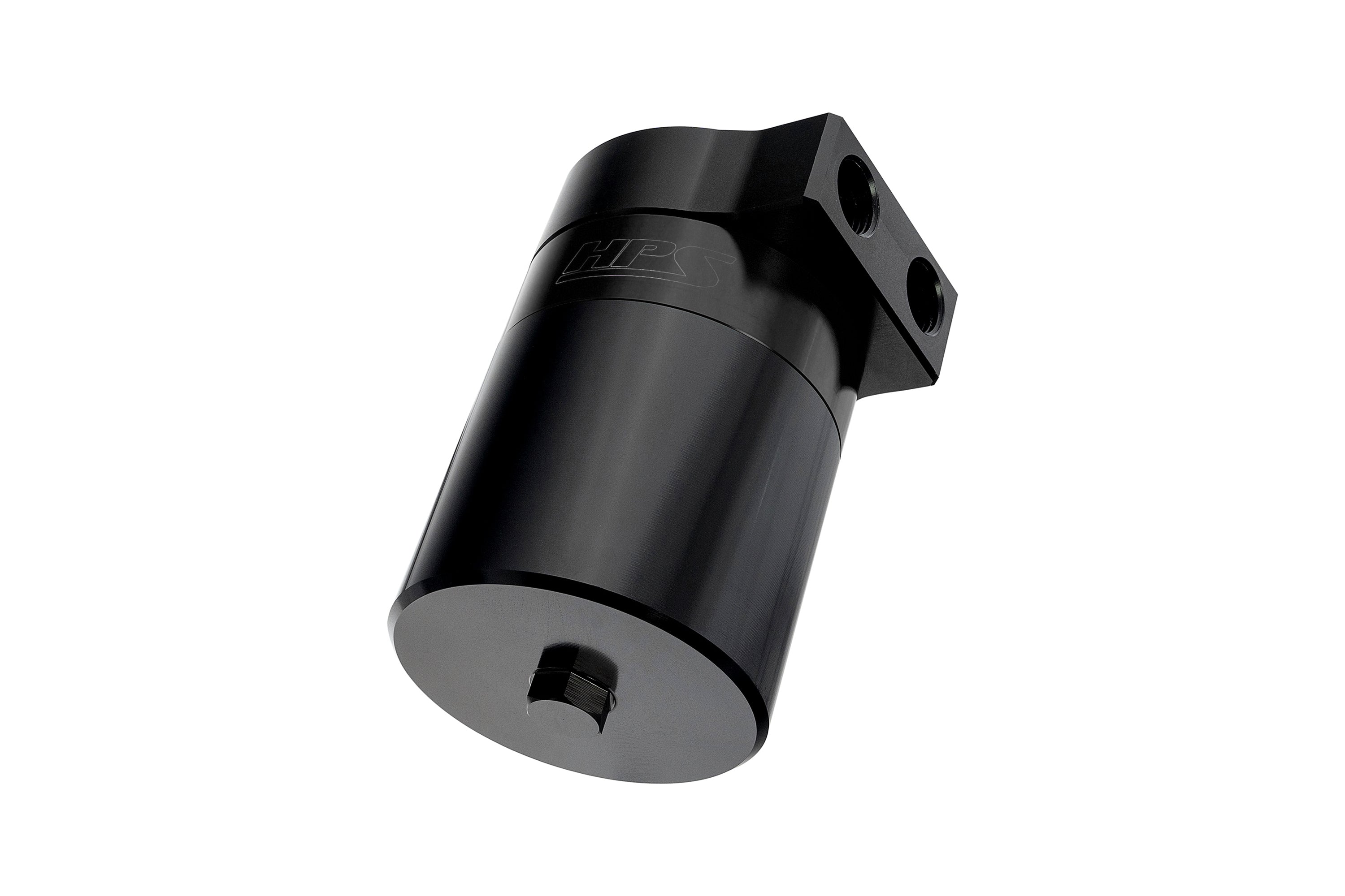 HPS Performance Billet Aluminum Oil Catch Can Kit, Black, 860-013WB