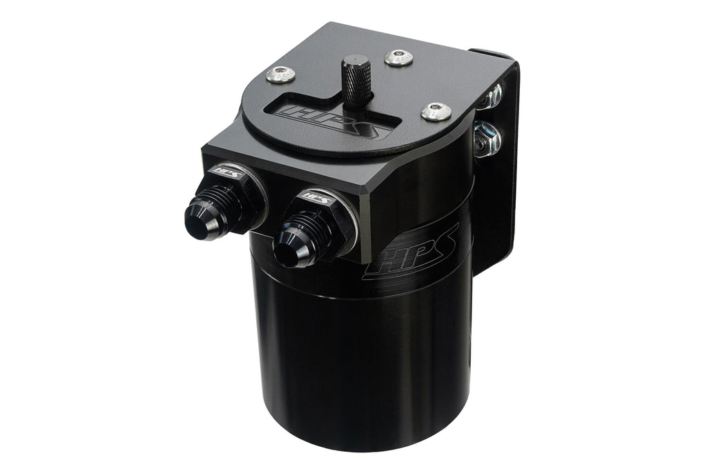 HPS Performance Billet Aluminum Oil Catch Can Kit, Black, 860-014WB