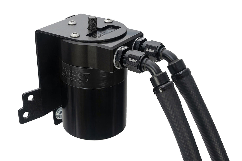 HPS Performance Billet Aluminum Oil Catch Can Kit Black 860-014WB