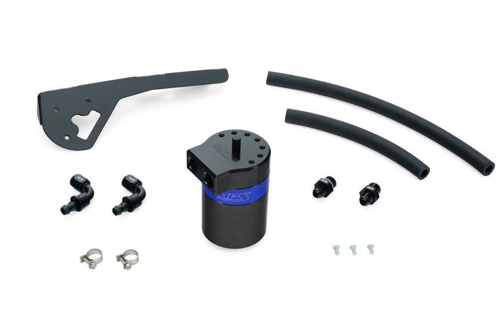 HPS Performance Billet Aluminum Oil Catch Can Kit, Blue, 860-015BL