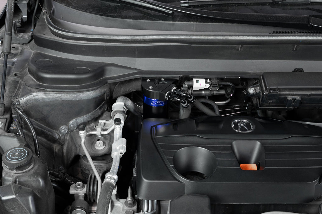 HPS Performance Billet Aluminum Oil Catch Can Kit, Blue, 860-015BL