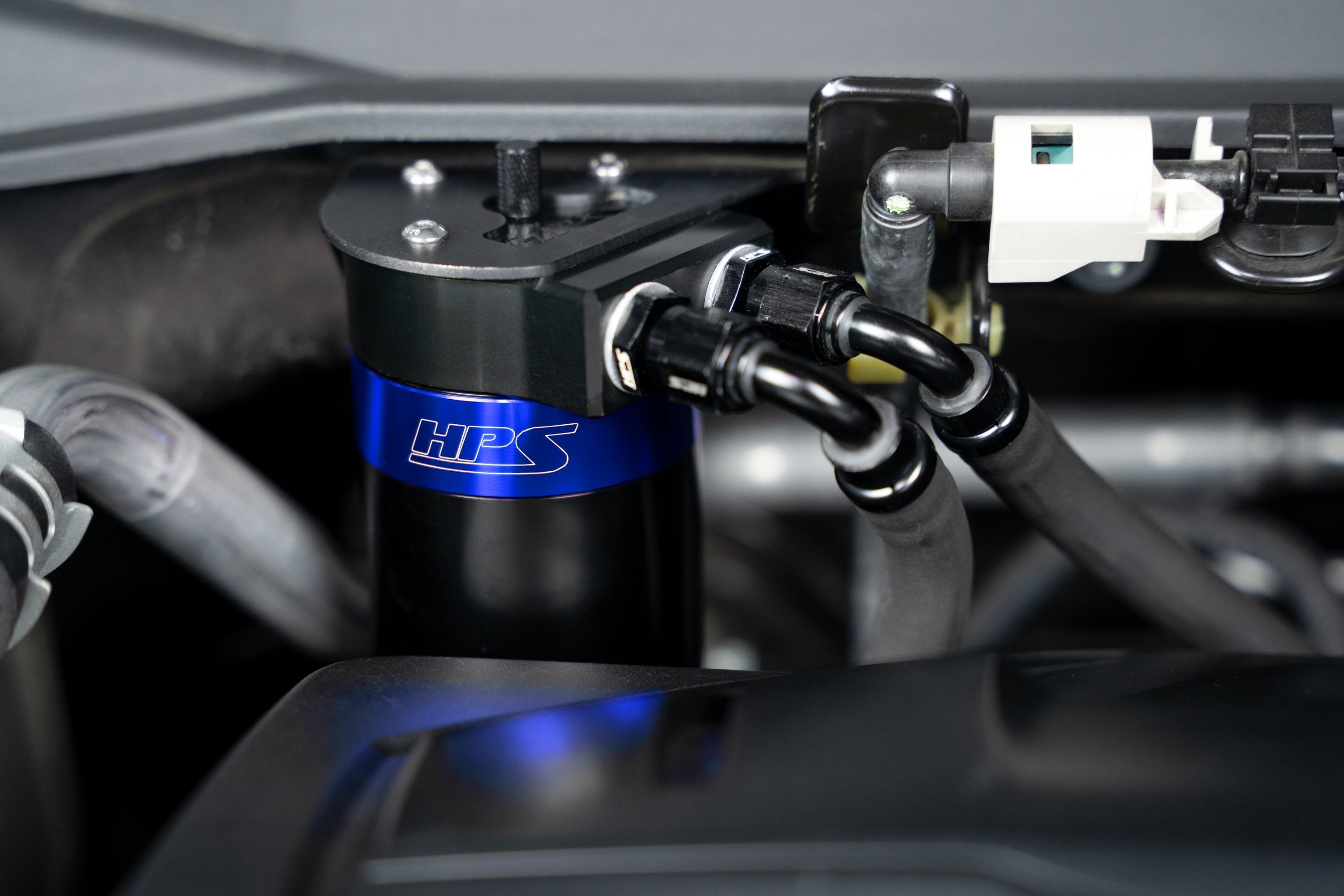 HPS Performance Billet Aluminum Oil Catch Can Kit, Blue, 860-015BL