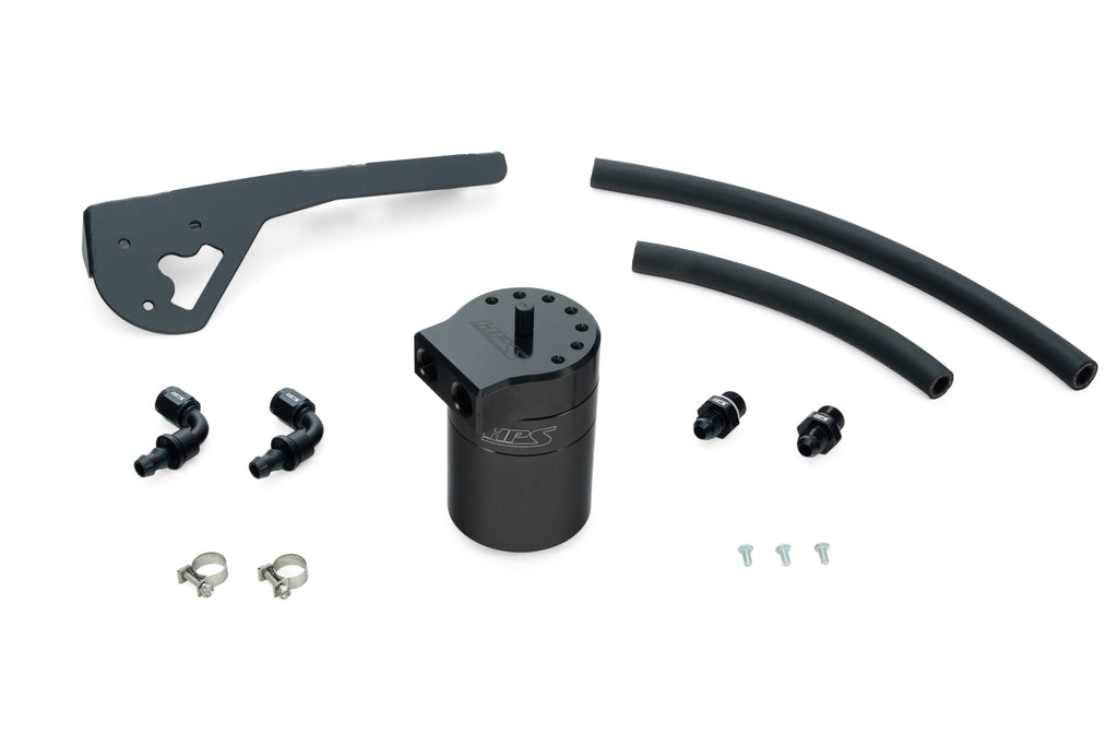 HPS Performance Billet Aluminum Oil Catch Can Kit, Black, 860-015WB