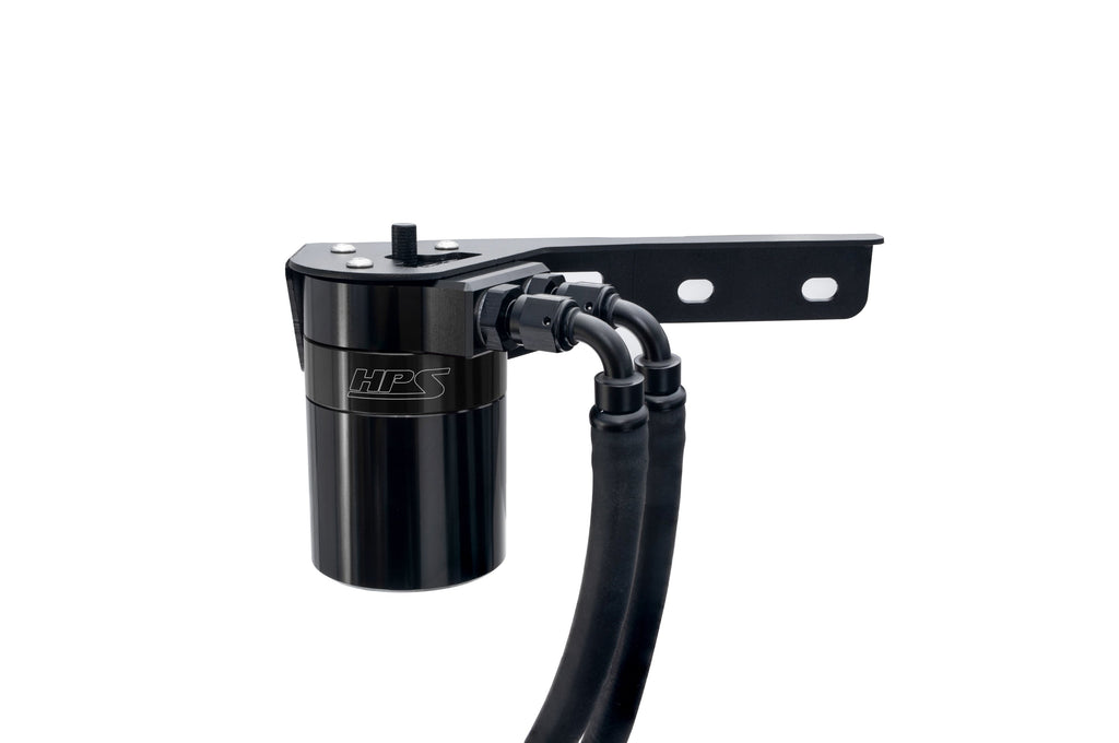 HPS Performance Billet Aluminum Oil Catch Can Kit, Black, 860-015WB
