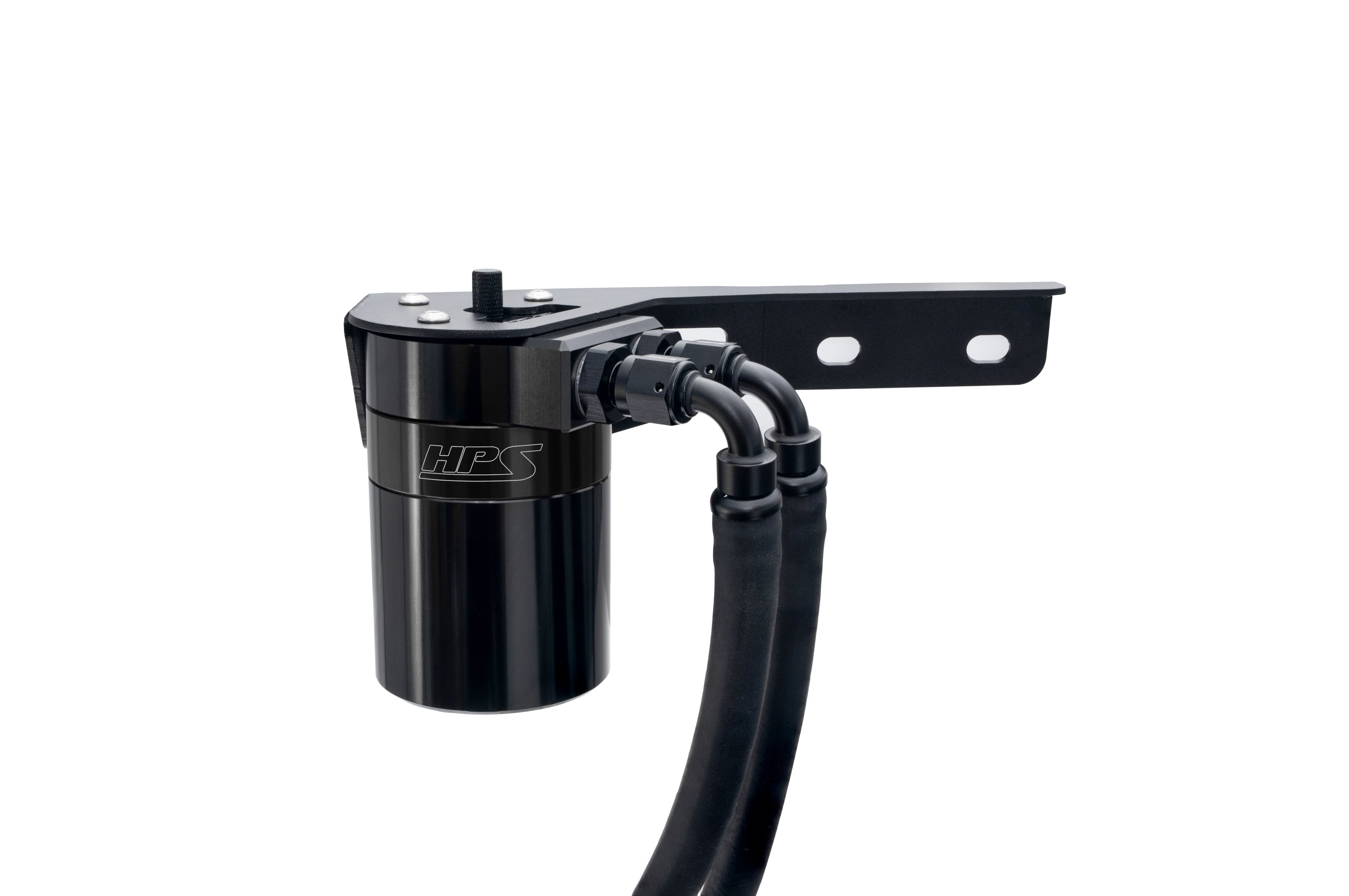 HPS Performance Billet Aluminum Oil Catch Can Kit, Black, 860-015WB