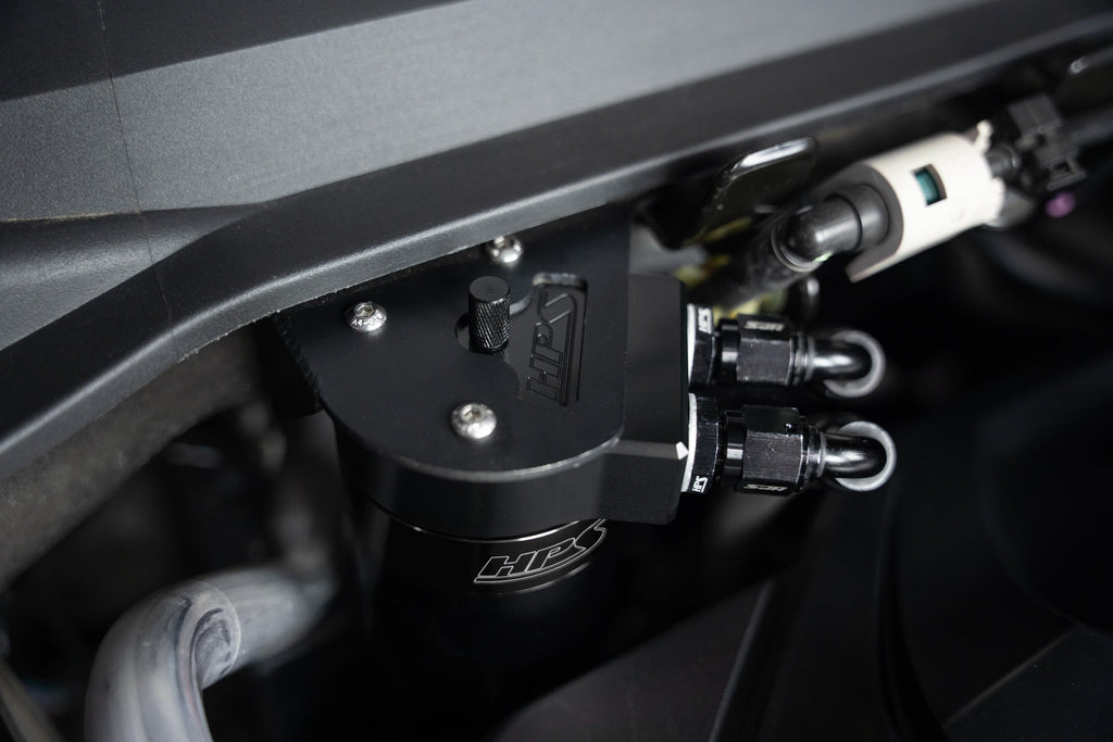 HPS Performance Billet Aluminum Oil Catch Can Kit, Black, 860-015WB