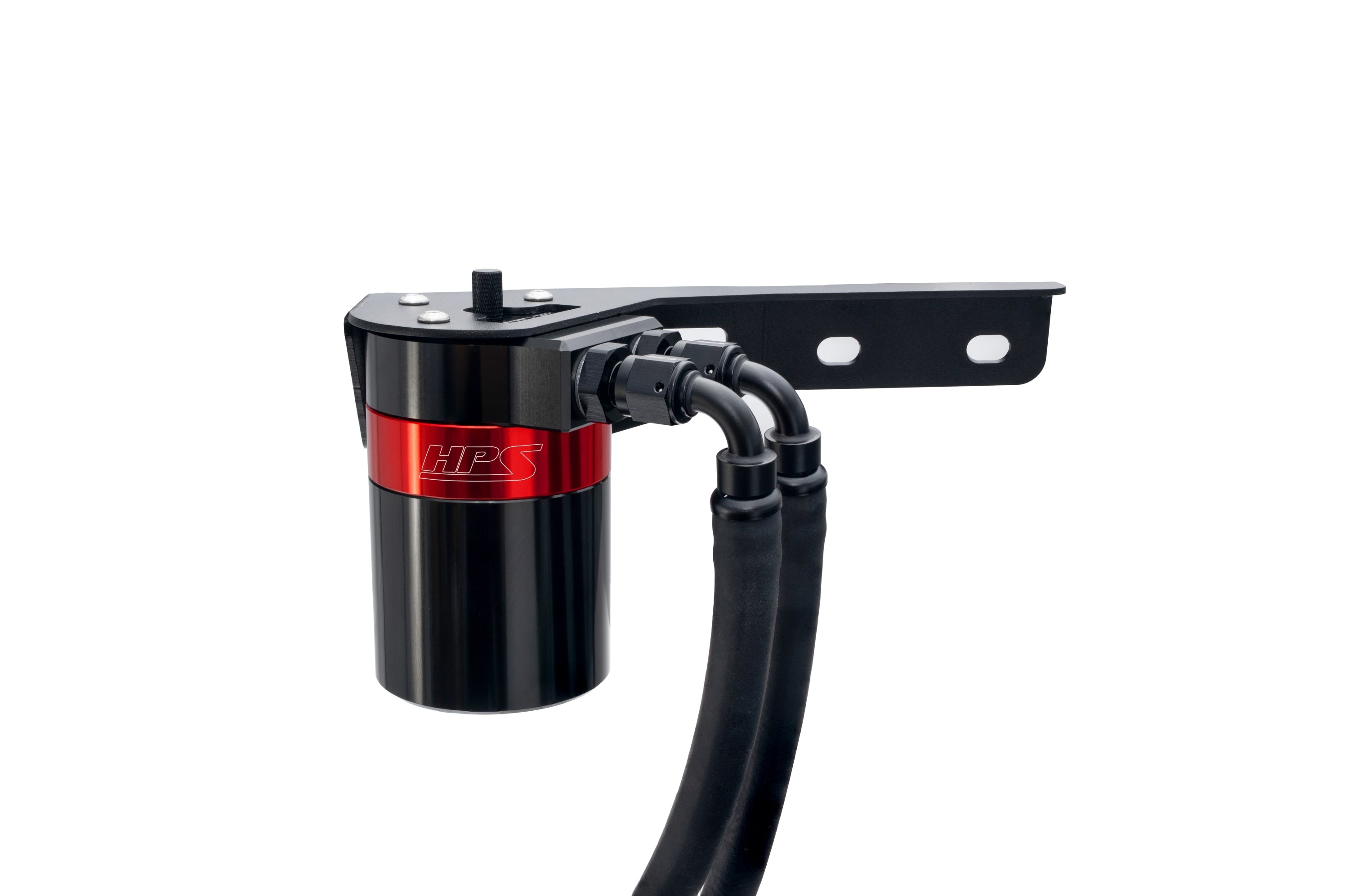 HPS Performance Billet Aluminum Oil Catch Can Kit, Red, 860-015