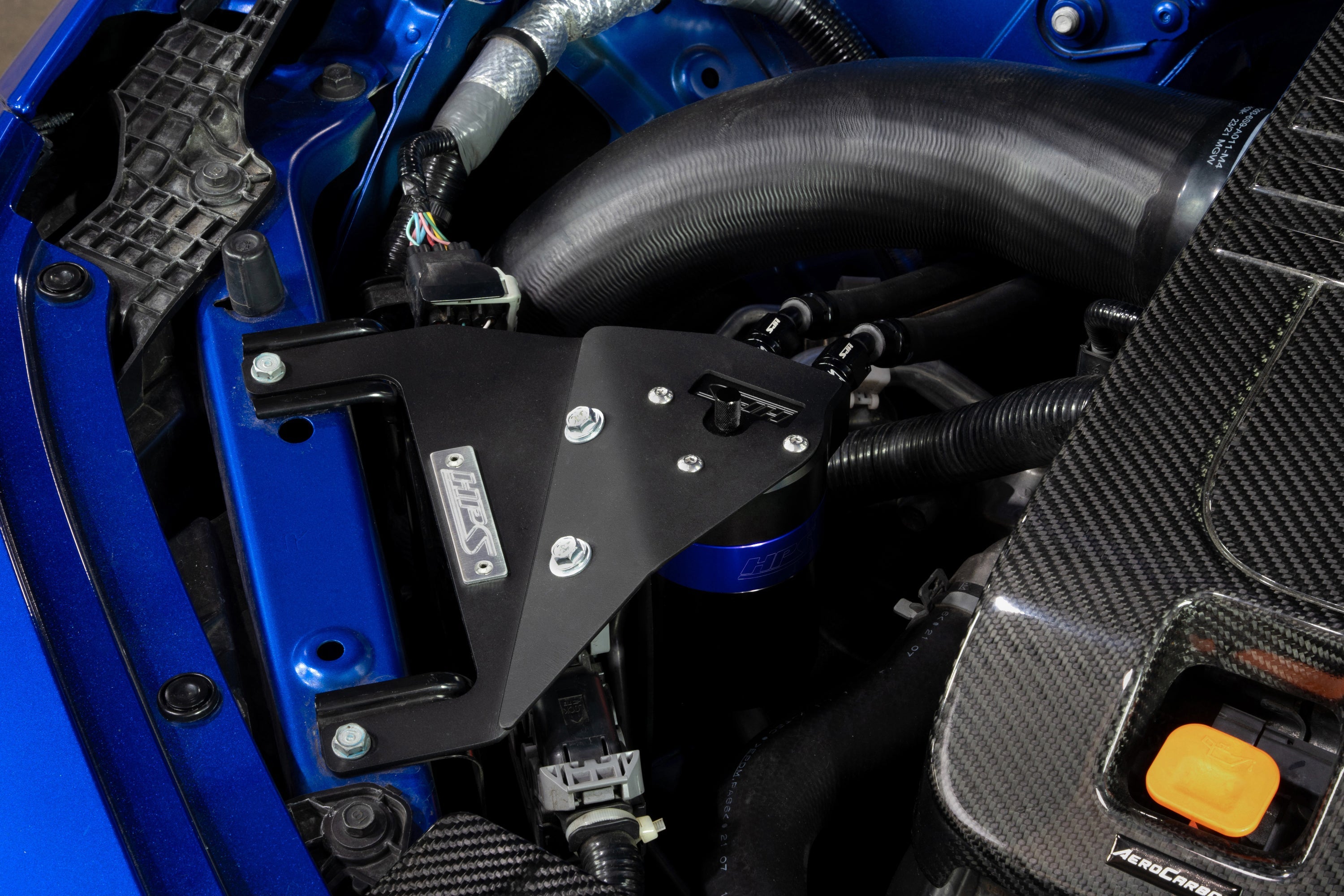 HPS Performance Billet Aluminum Oil Catch Can Kit, Blue, 860-017BL