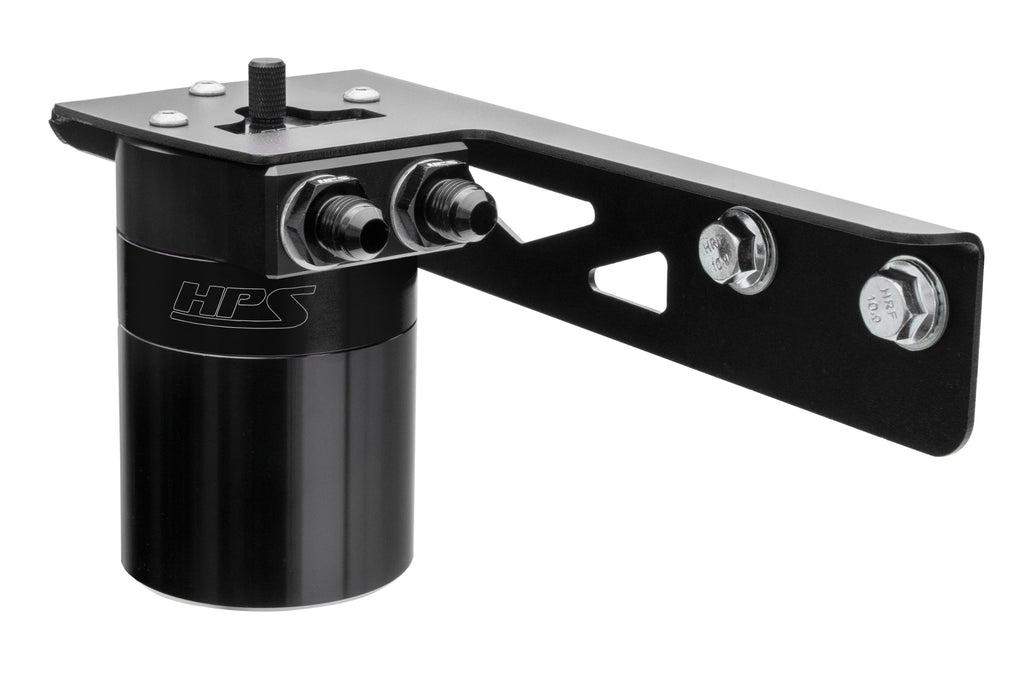 HPS Performance Billet Aluminum Oil Catch Can Kit Black 860-018WB
